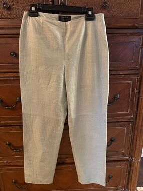 Dana Bachman Crocodile Embossed Mint Green Lambskin Leather Pants Size 8 P